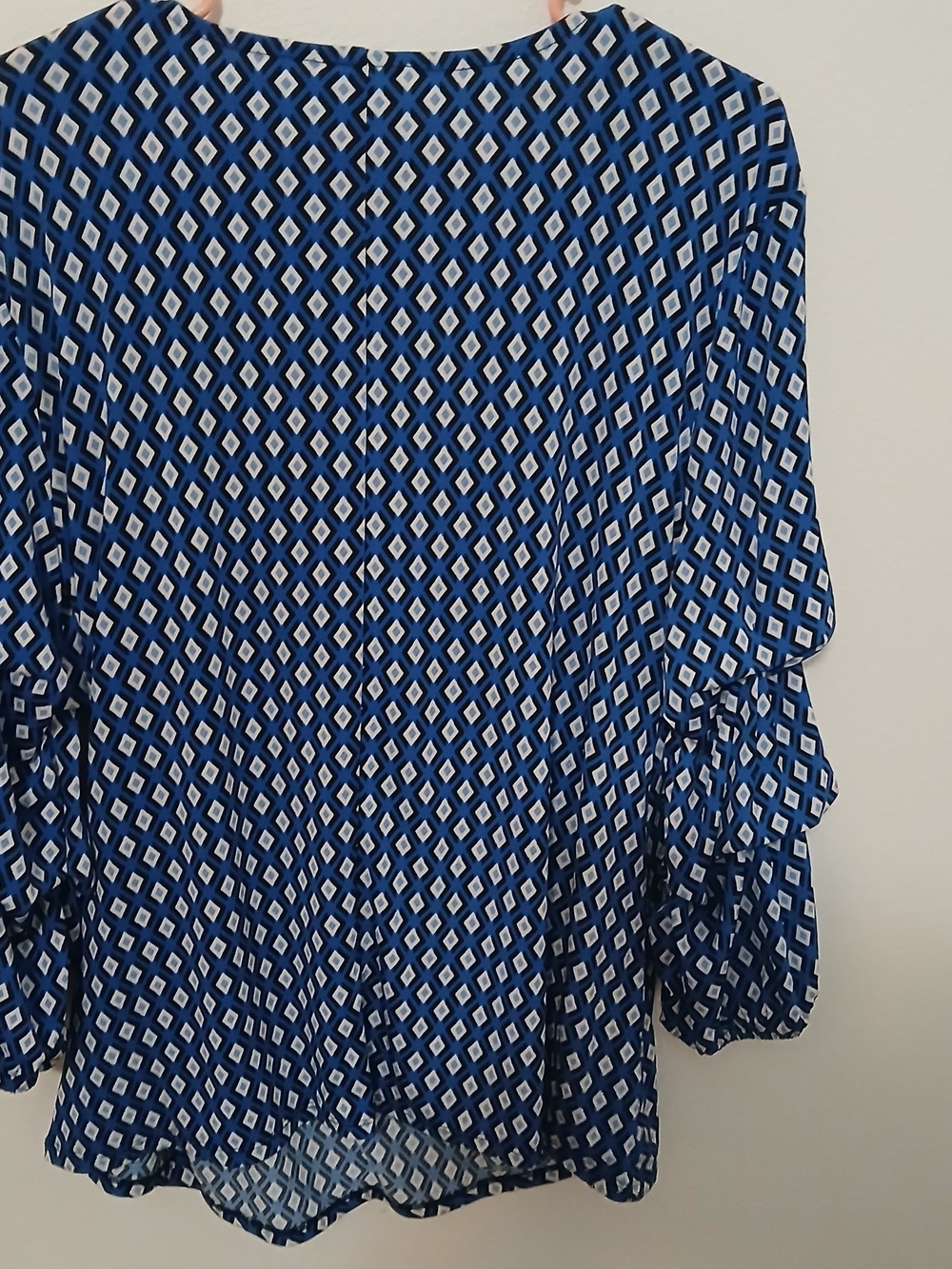 Cato Blue Diamond Print Wrap Top - Picture 2 of 3
